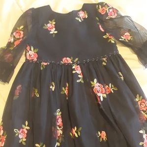 Pink / blue Cute floral sheer girl /toddler dress